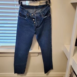 Women's high waist button fly Levi jeans